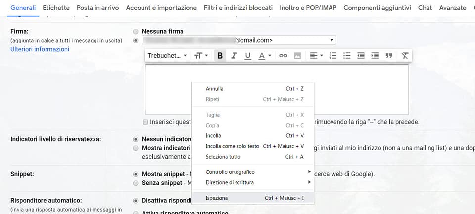 firma html gmail
